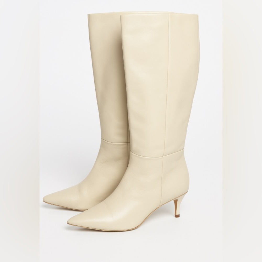 Zara Cream Knee-High Boots